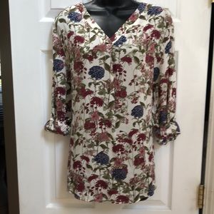 EUC Stitch Fix Tunic Top (Off-white Floral) | Size Large